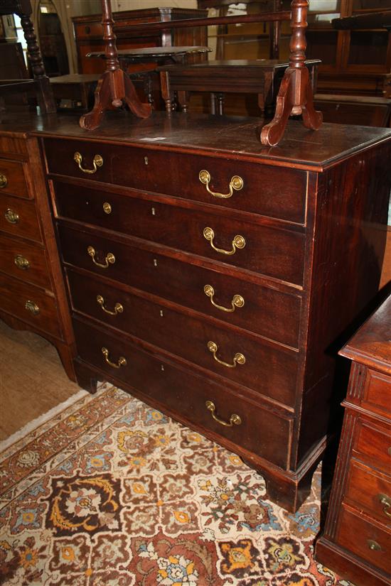 George III mahogany chest of 5 long drawers